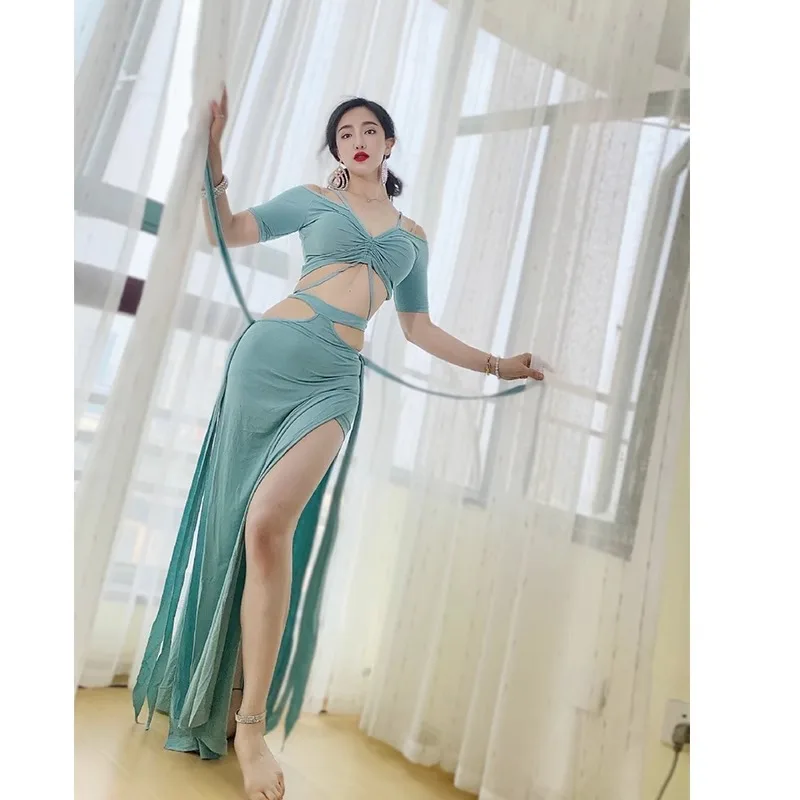 Customized Belly Dance Costumes Practice Dress 2025 New Set Beginner Modal Oriental Dance Dress Female Top Skirt