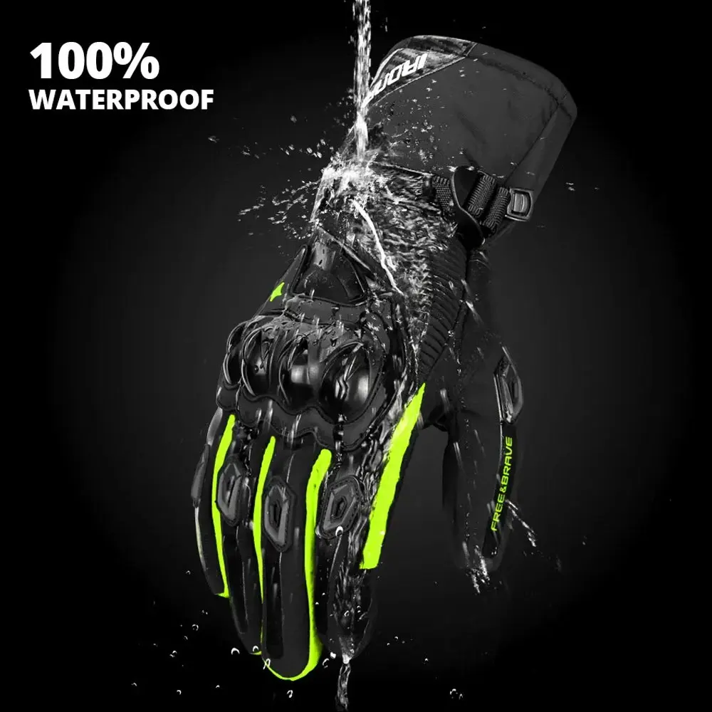 Men's Motorcycle Gloves Winter Windproof Warm Moto Protectionn Gloves 100% Waterproof Motocross Touch Screen Riding Gloves M-2XL 2