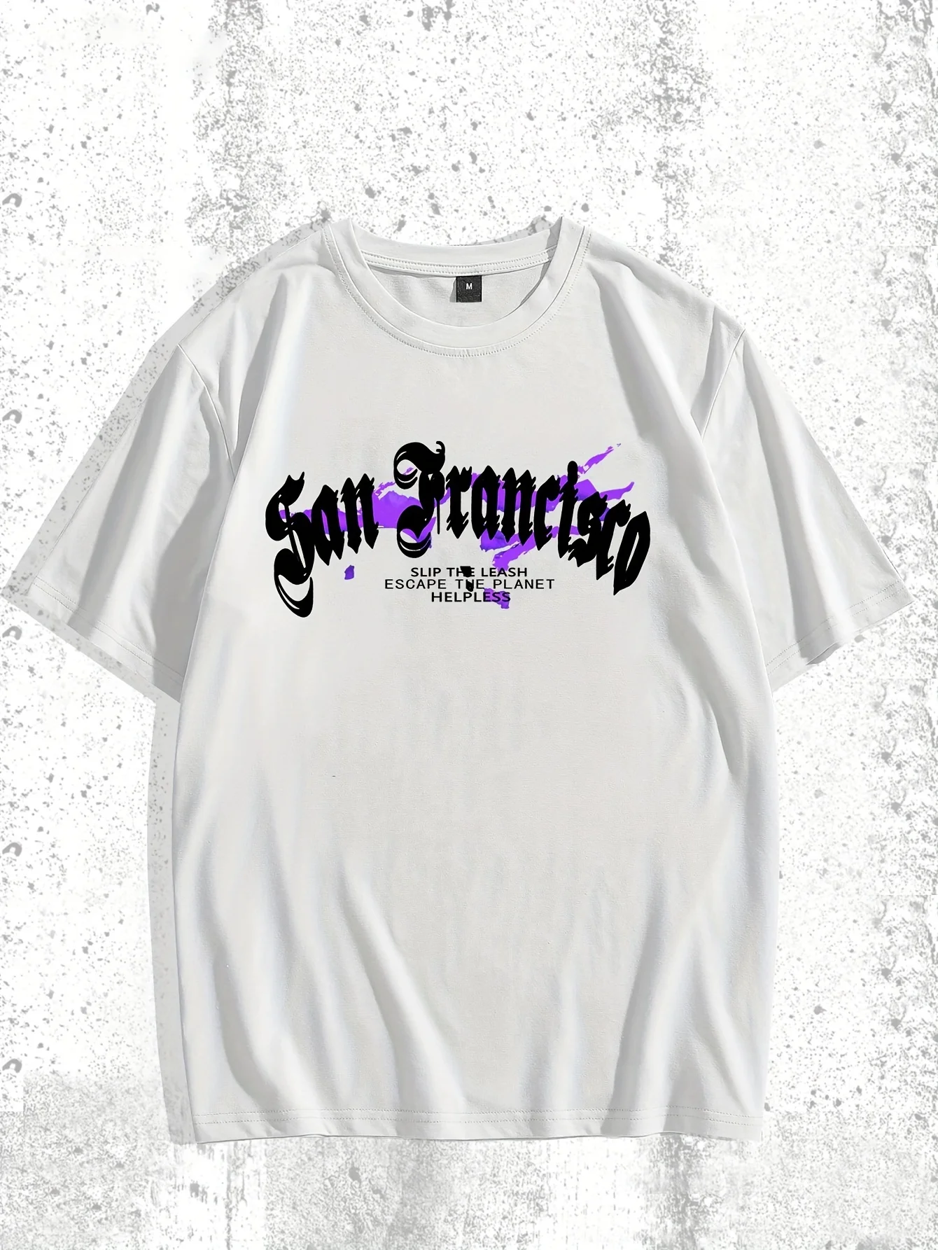 

Mens Casual San Francisco Graphic Tee Soft Polyester Crew Neck, Short Sleeve with Peace Dove Cityscape Design