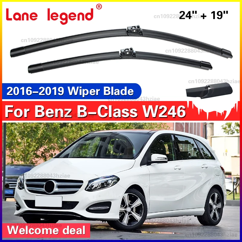 

Для Mercedes Benz B Class W246 2016 2017 2018 2019 щетки стеклоочистителя переднего стекла 2 шт. аксессуары для окон лобового стекла 24 "+ 19"