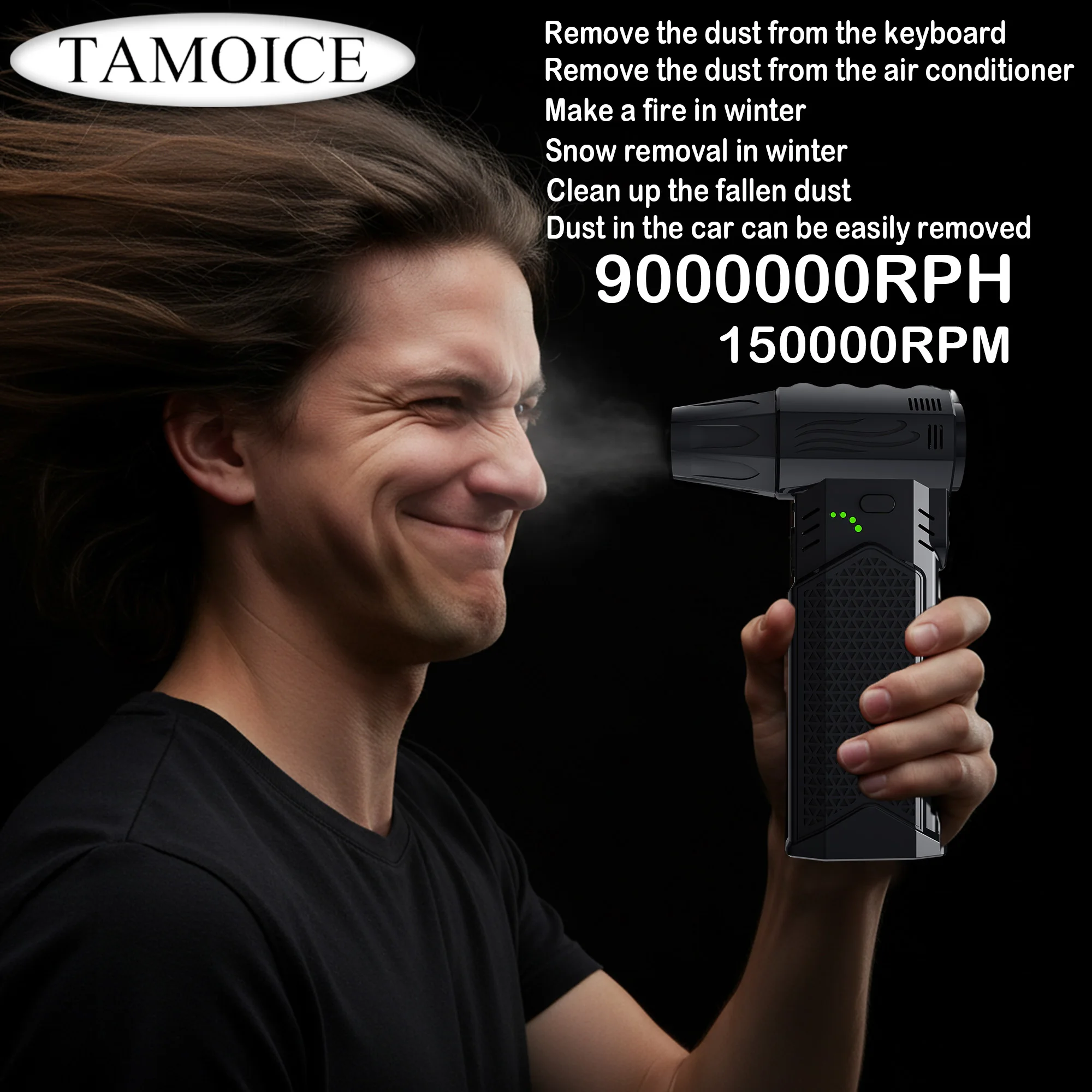 

Высокоскоростной турбо-вентилятор 150000 об/мин, портативный ручной вентилятор, мощный вентилятор для охлаждения на открытом воздухе и кемпинга