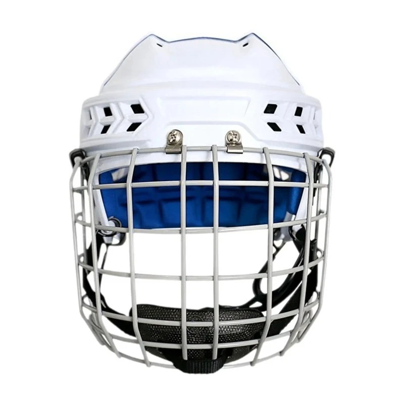 Hockey Helmet Ice Skate Helmet with Chinstrap Hockey Headgear Adults Equipment Sports Helmet for Game Dryland Hockey Practice