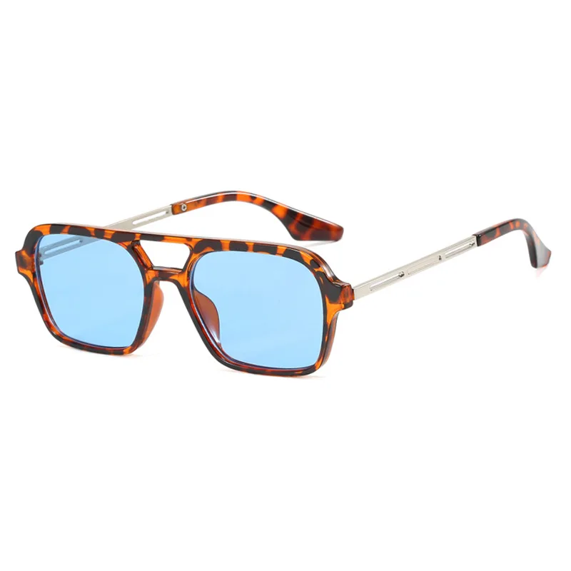 

Small Frame Square Sunglasses Woman Brand Designer Fashion Luxury Sun Glasses Female Vintage Hollow Leopard Blue Oculos De Sol