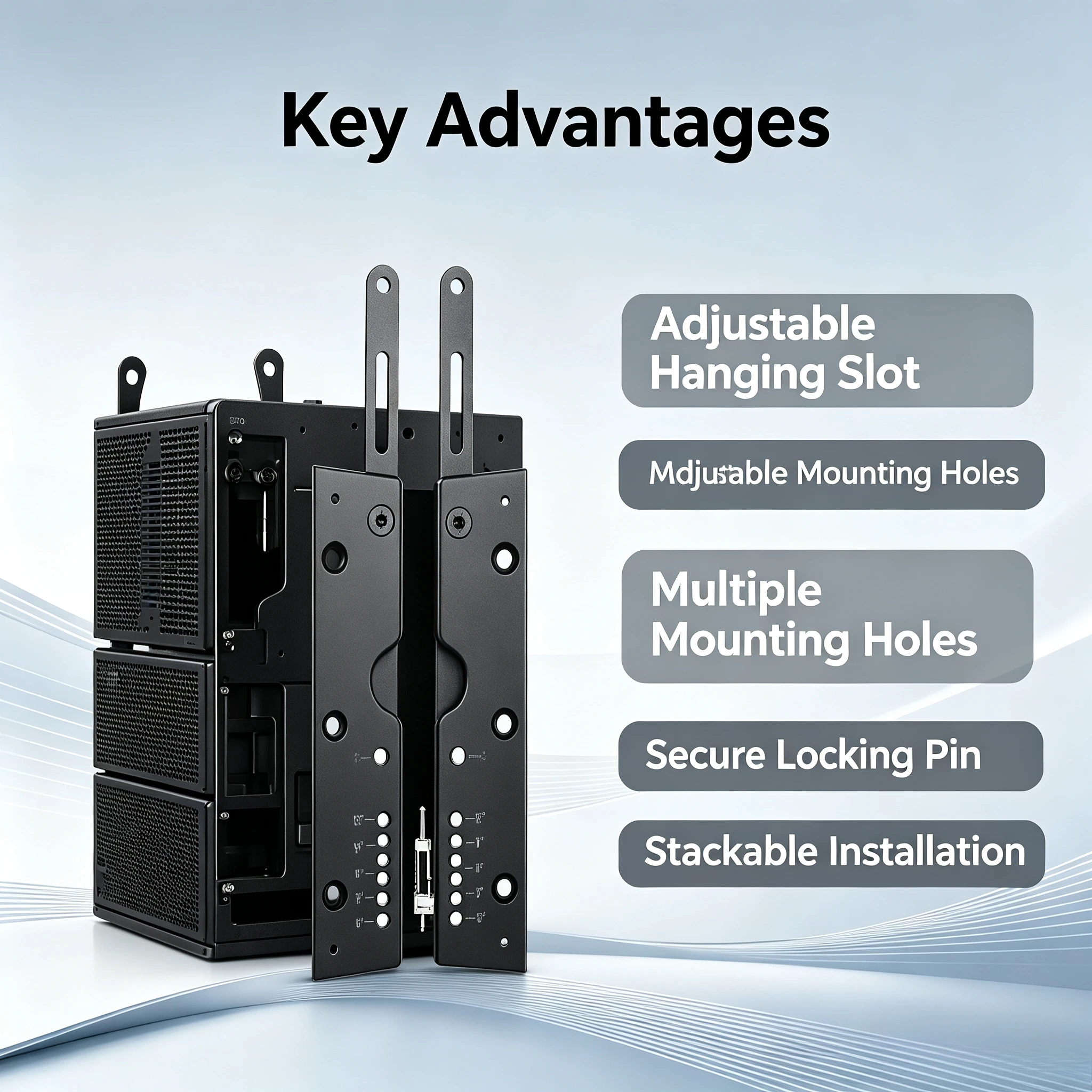 Aluminum Linear Array Speaker Hanging Bracket, Professional Aluminum Profile Hanging Accessory for Line Array Audio Cabinet