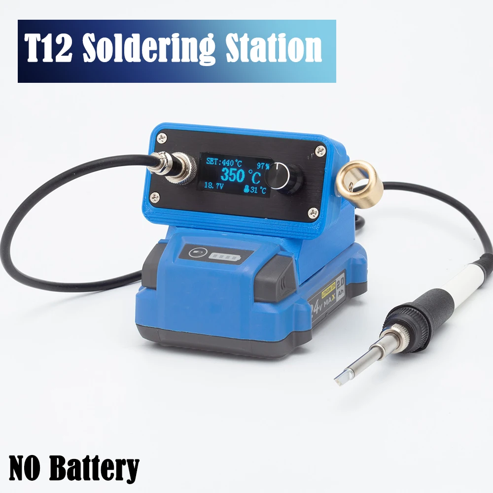 

OLED T12 Cordless Soldering Iron Station Electric Solder For Kobalt 24V Lithium Battery Welding Iron DIY (NO Battery )