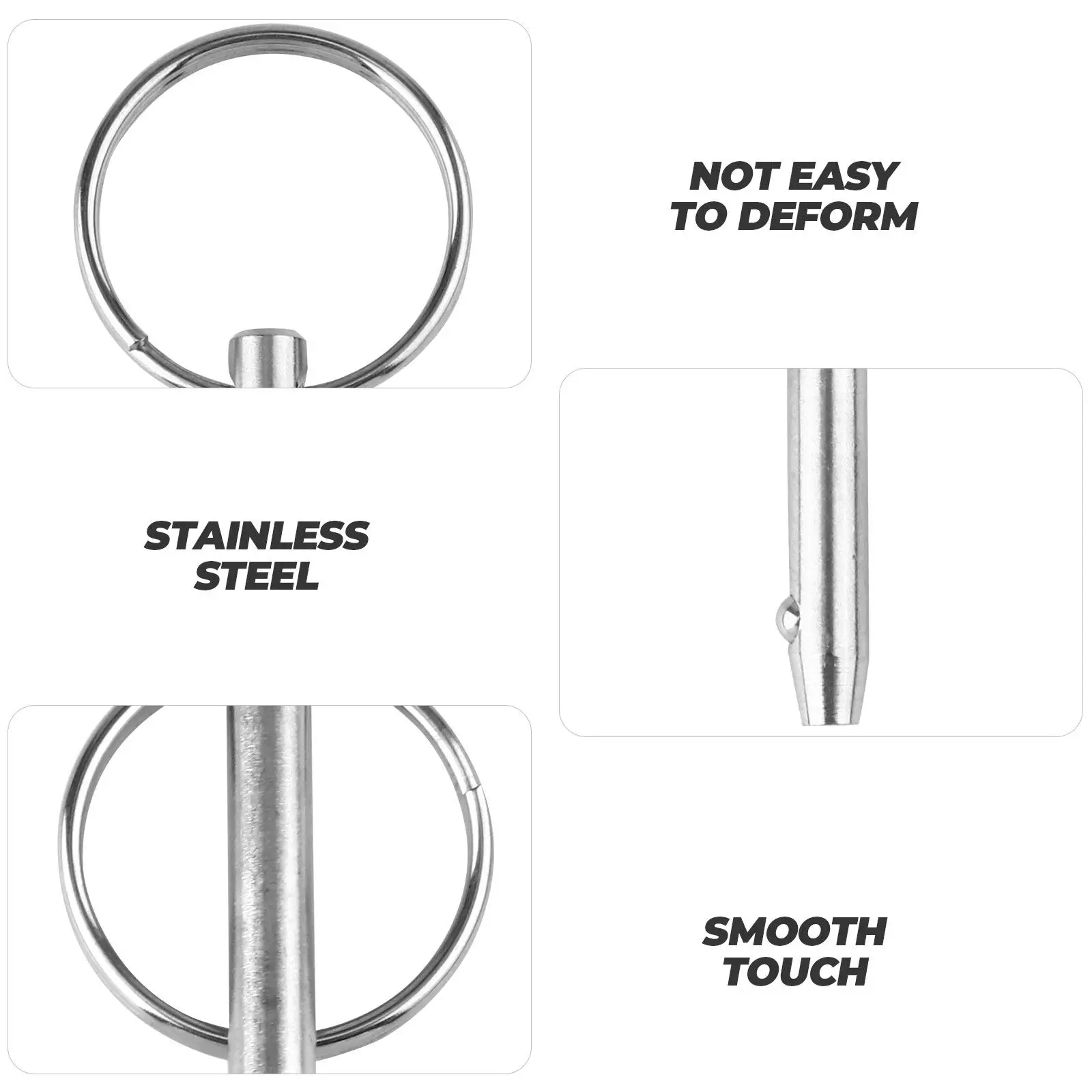 2Pcs Quick Release Ball Pin Stainless Steel with Spring Loaded Ball Pull Ring for Marine Hardware Boat Deck