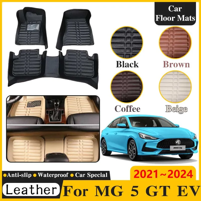 

LHD For MG 5 GT 2021 2022 2023 2024 MG5 Sedan Car Floor Mat Leather Panel Liner Carpet Custom Foot Part Interior Car Accessories