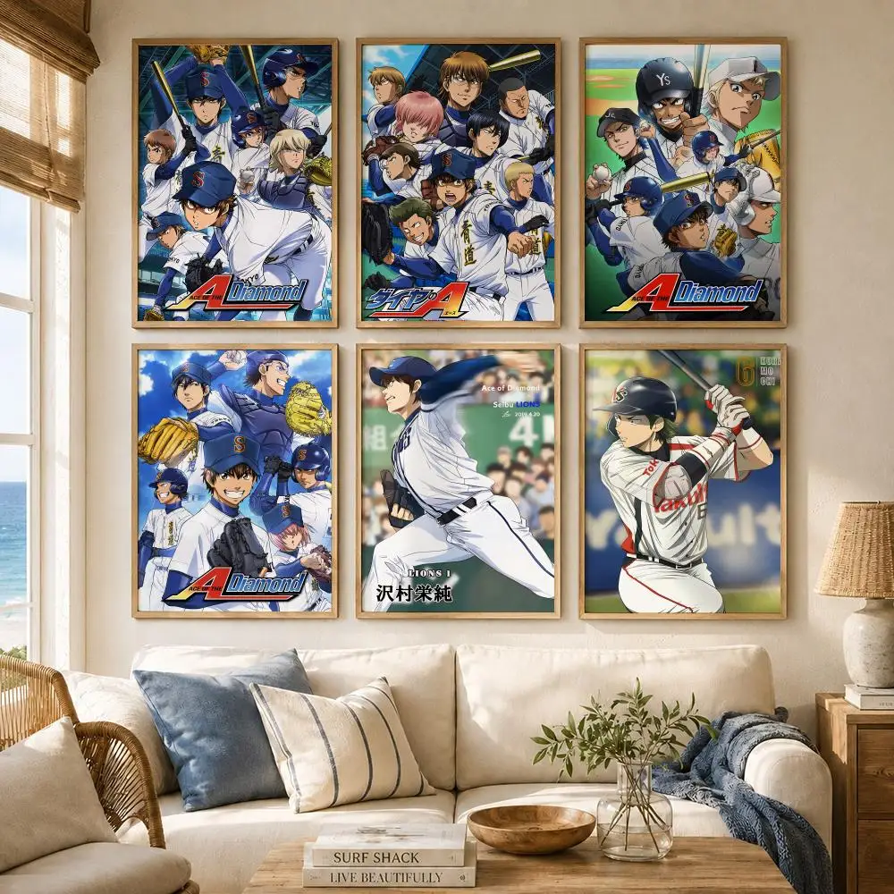 Sports Anime A-Ace of Diamond Poster Versatile HD Waterproof Wall Art Self-Adhesive Decor for Any Space Ideal Gift