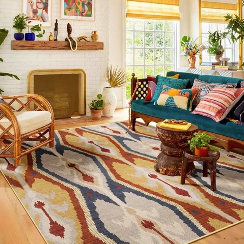 البوهيمي النمط الأمريكي تزيين سجادة غرفة معيشة الرجعية الغريبة العرقية طاولة القهوة حصيرة أريكة غرفة نوم السرير البساط Alfombraюц방 camiТ #3
