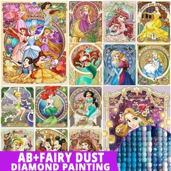 AB Fairy Dust Diamond Painting Disney 5D Princess Novelty 2024 Embroidery Rhinestone Mosaic Sale Elsa Cinderella Home Decor