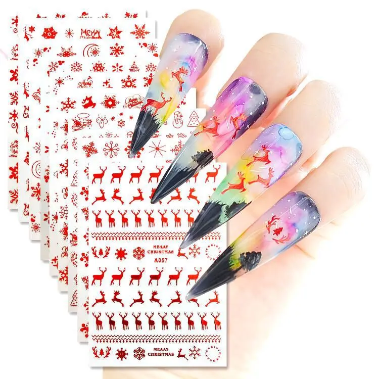 Groothandel Nieuwe Kerst Halloween Monster Cartoon Nail Sticker 3D Schoonheid Folie Nail Art Decals 500Packs/Lot Gratis Ems/Dhl Verzending