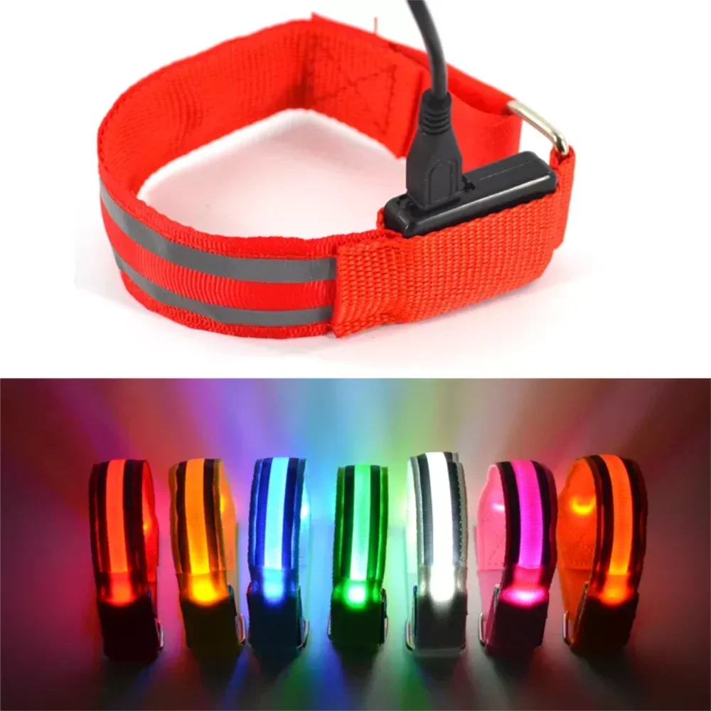 NEW LED Light Armbands Flashing Fiber Optic Glowing Bracelet Wrist Strap Christmas Cheer Luminous Arm Straps running led light