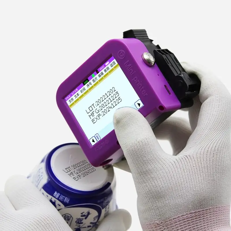 Top! English System Mini Handheld Portable Label Printer Production Date QR Code Bottle Cap Packaging Non-fading Coding Machine