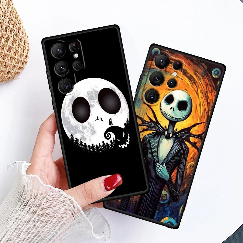 The Nightmare Before Christmas For Samsung Galaxy S24 S23 S22 S21 S20 FE S10 S10E Plus Ultra Pro Lite 5G Black TPU Phone Case