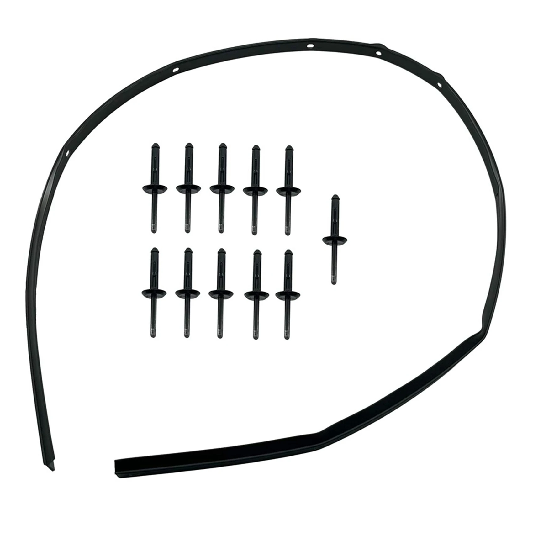 

2X Front Fascia Bumper Hood Seal Waterproof With Rivets For Dodge Challenger 2008-2019 68051392AB 68051392AA