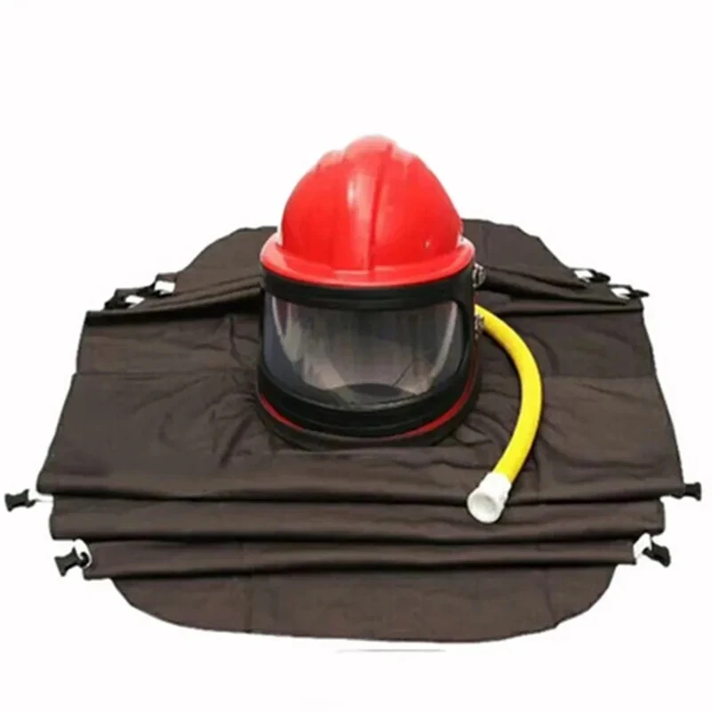 ABS Protective Sand Blasting Helmet Dust Mask Blasting Hood With Temperature Adjusting Device