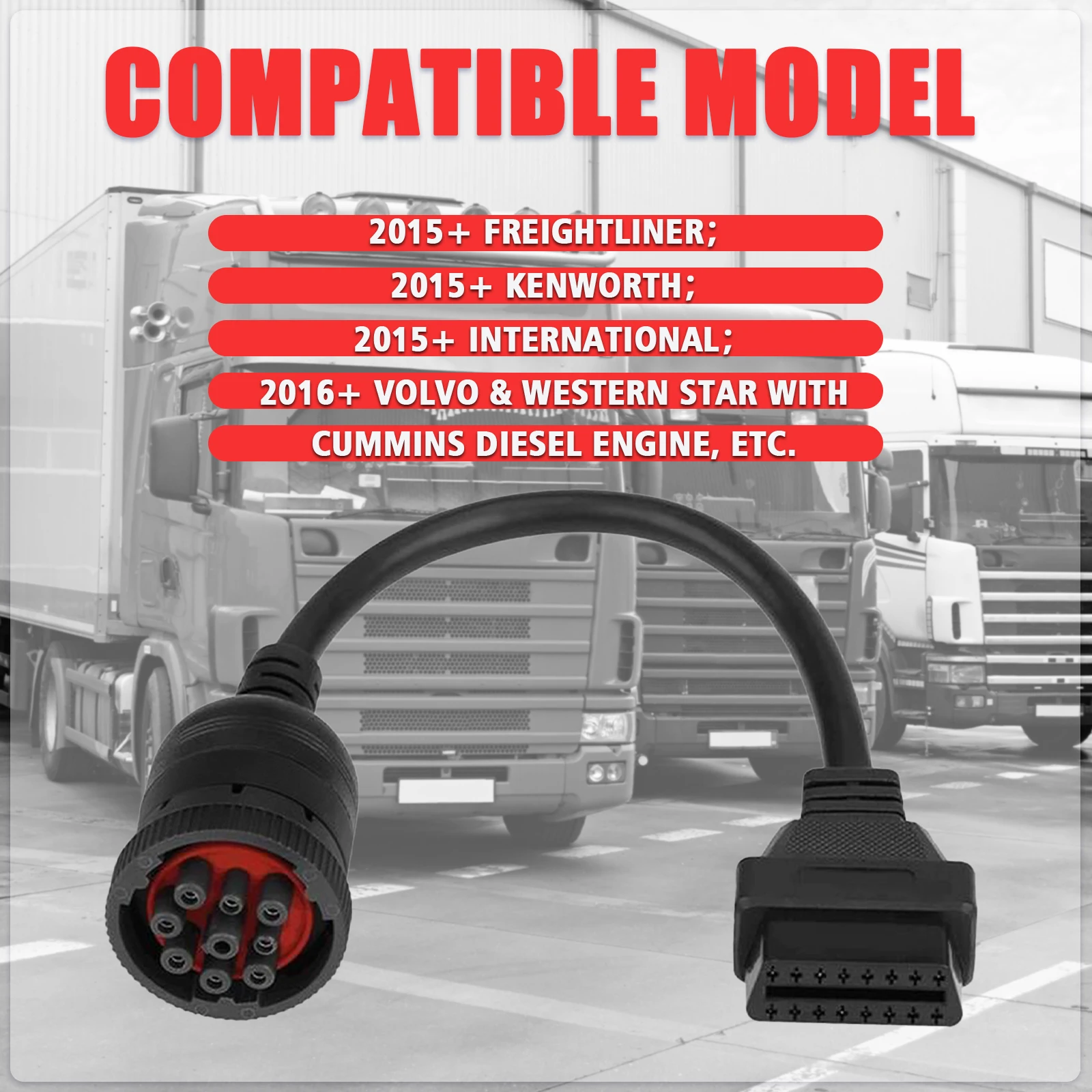 J1708 J1939 OBD Stecker Für Cummins 6Pin 9Pin zu OBD2 OBDII Diagnose Kabel Für Volvo/VW/Deutsch/Freightliner/Kenworth Lkw – Detail 11