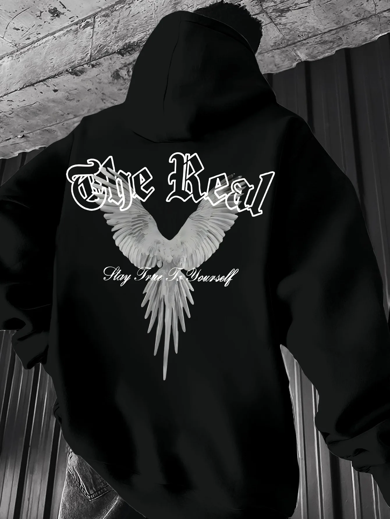 

2026 Summer Trend Streetwear Casual Breathable White Angel Wing Gothic Letter Back Graphic Print Unisex Casual Sweat Tops