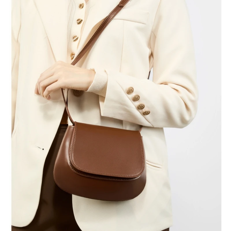 

Underarm Cowhide Genuine Leather Handbags Women Vintage Shoulder Bag Female Luxury Bags Womens High Quality 2025