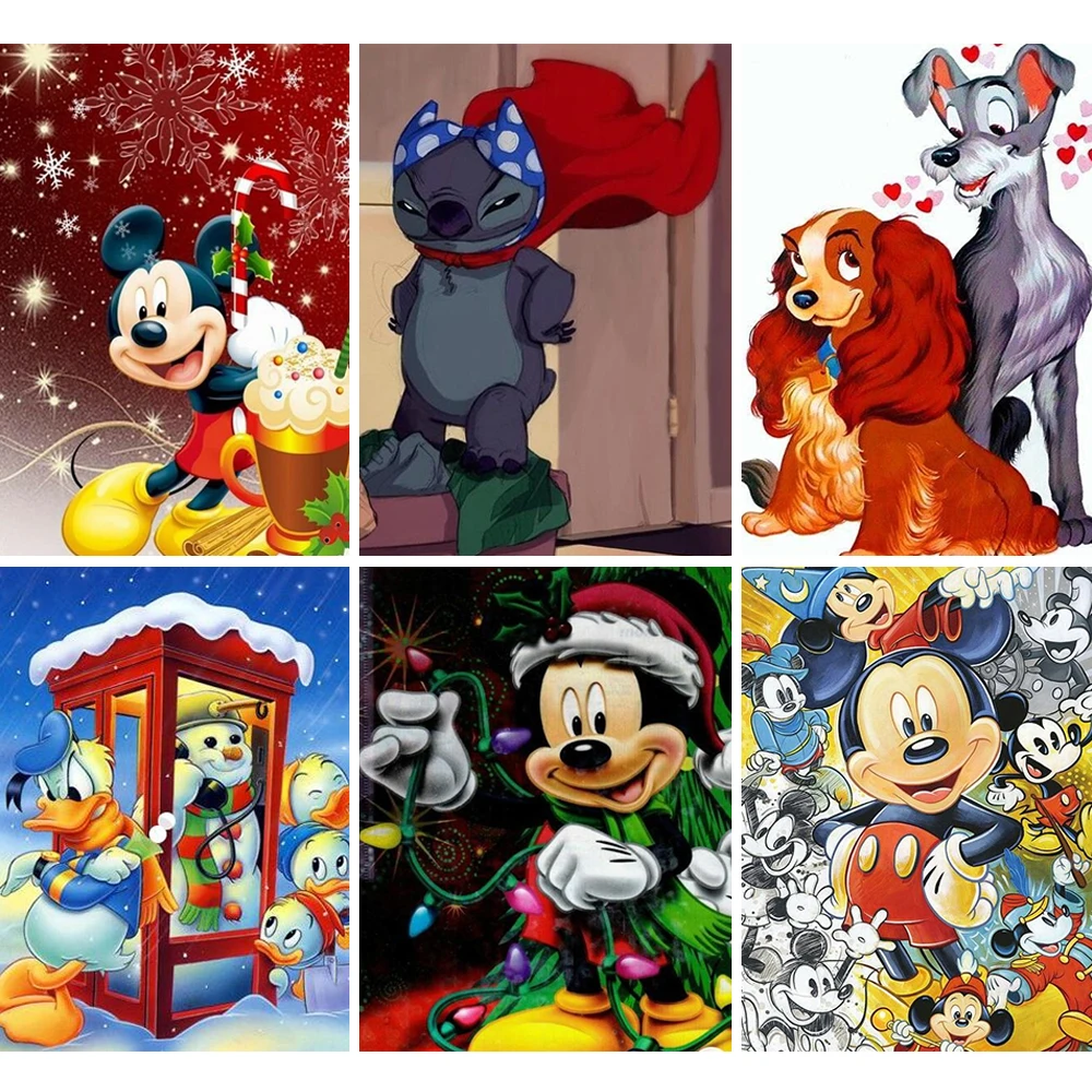 

Disney 5D Diamond Painting Cartoon Character Diamond Mosaic Full Round / Square Drill Mickey Mouse Cute Animal DIY Home Decor