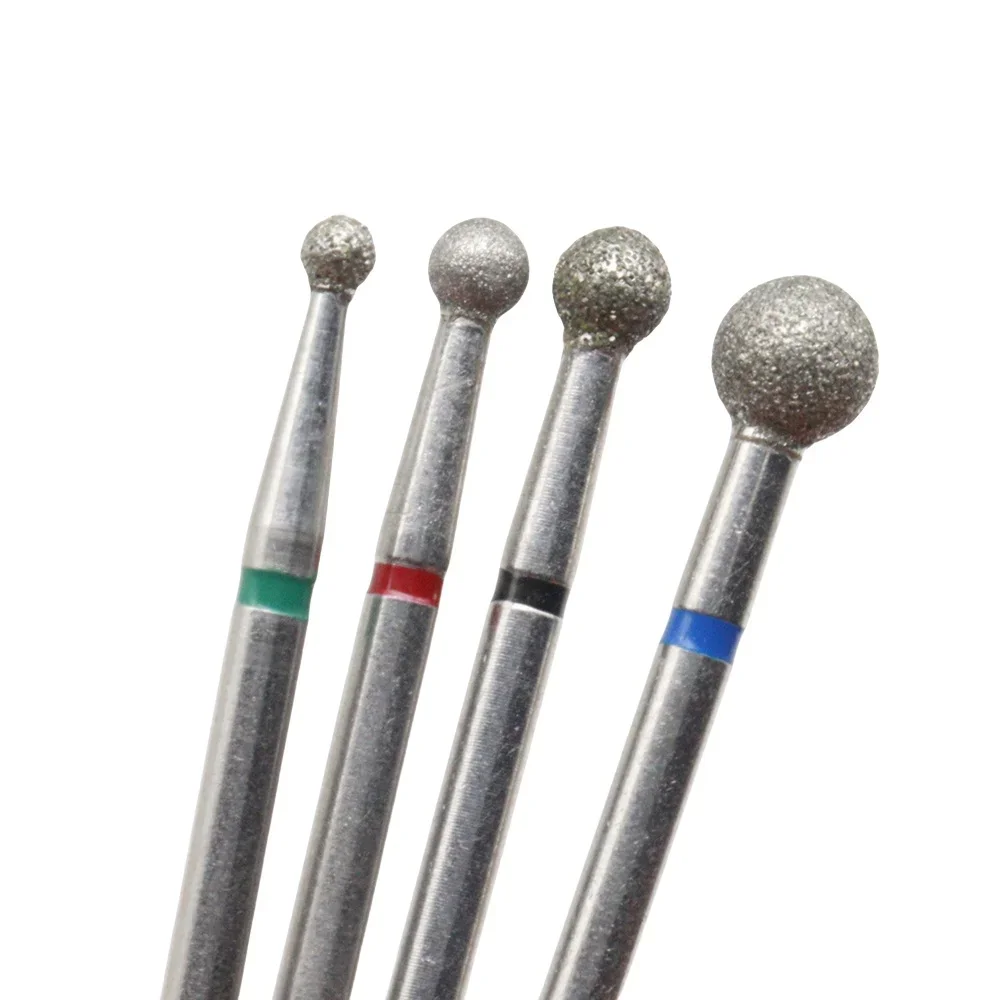 4 Pz/set Piccola Sfera 2.3/3.0/3.5/5mm Punte da Trapano per Unghie Diamantate Punte per Manicure Elettrica Frese Kit Lime per Pedicure Gel Pol