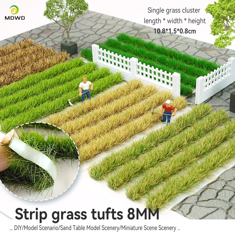 Kit de modelo de resina de cluster de grama alongada em miniatura, simulação estática de flor, micro diorama, acessórios, materiais de decoração