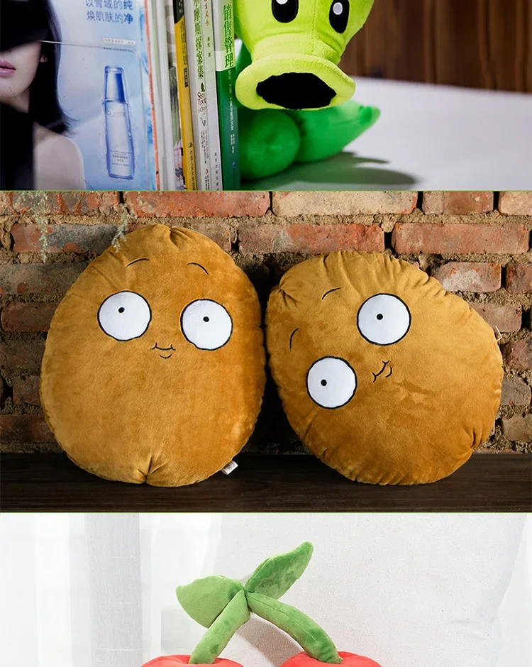 Plants Vs Zombies Sonnenblumen-Erbsenschießer-Kernpult-Plüschpuppe, Spielzeugkissen, weiche große Zombie-Kissenfigur, Teenager-Weihnachtsgeschenk – Detail 6