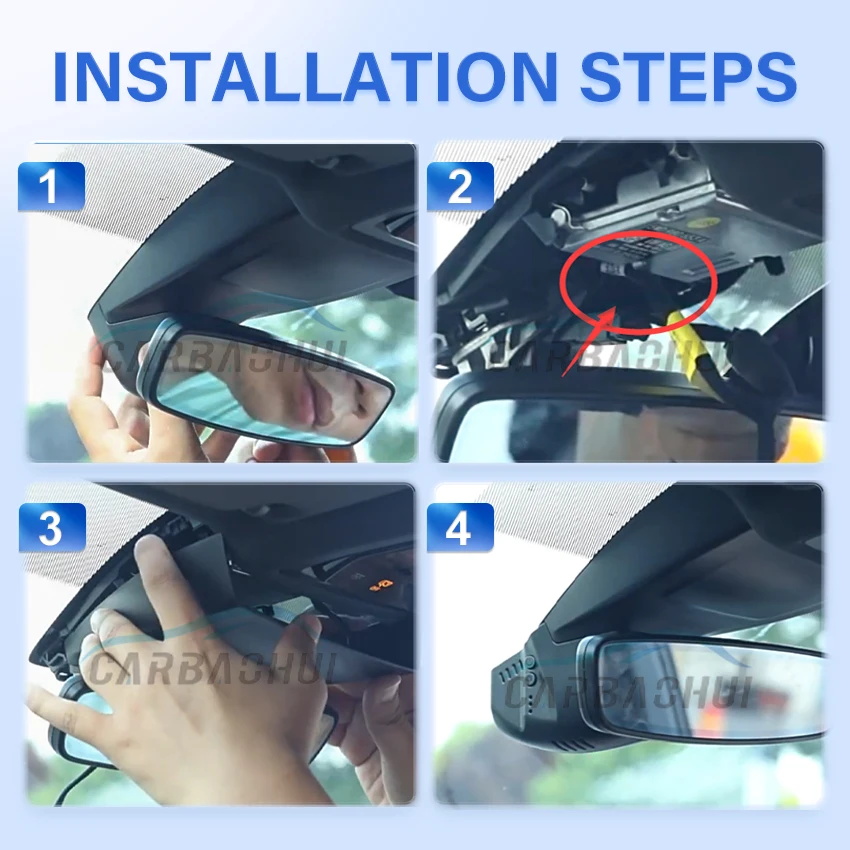 Car Dash Cam Plug and Play Night Vision UHD 4K 2160P DVR Dash Cam For Volkswagen Arteon 2019 2020 2021 2022 2023 2024 Dashcam