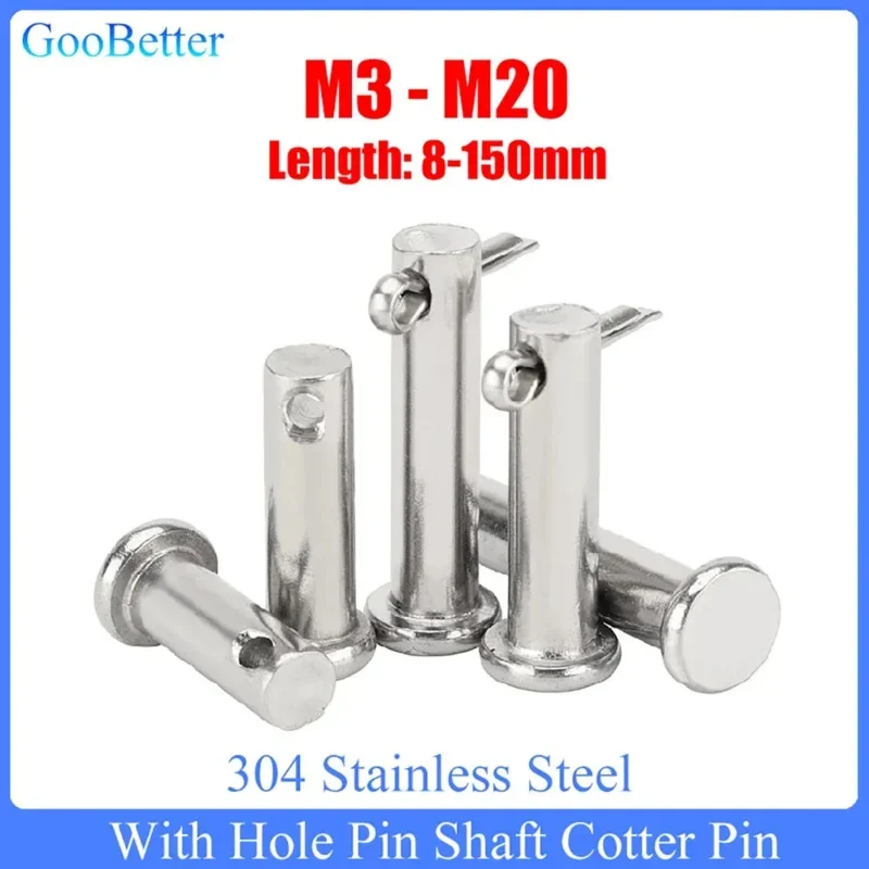 

With hole pin shaft cotter pin set M3 M4 M5 M6 M8 M10 M12 M14 M16 M20 stainless steel flat head cylindrical pin positioning pin