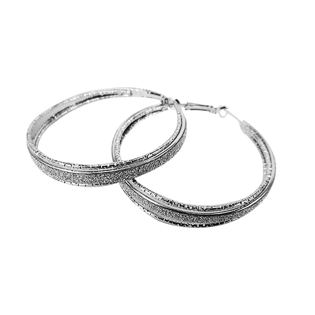 

Round Hoop Earrings for Women Girls Matte Alloy Statement Earrings Wedding Party Jewelry Gift