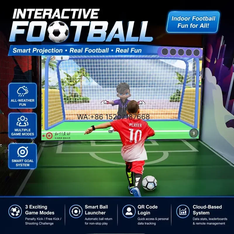 Wmwmnu Interactive Football Projection Game Multi Player AR Indoor Sports Equipment for Commercial Play Center Amusement Park