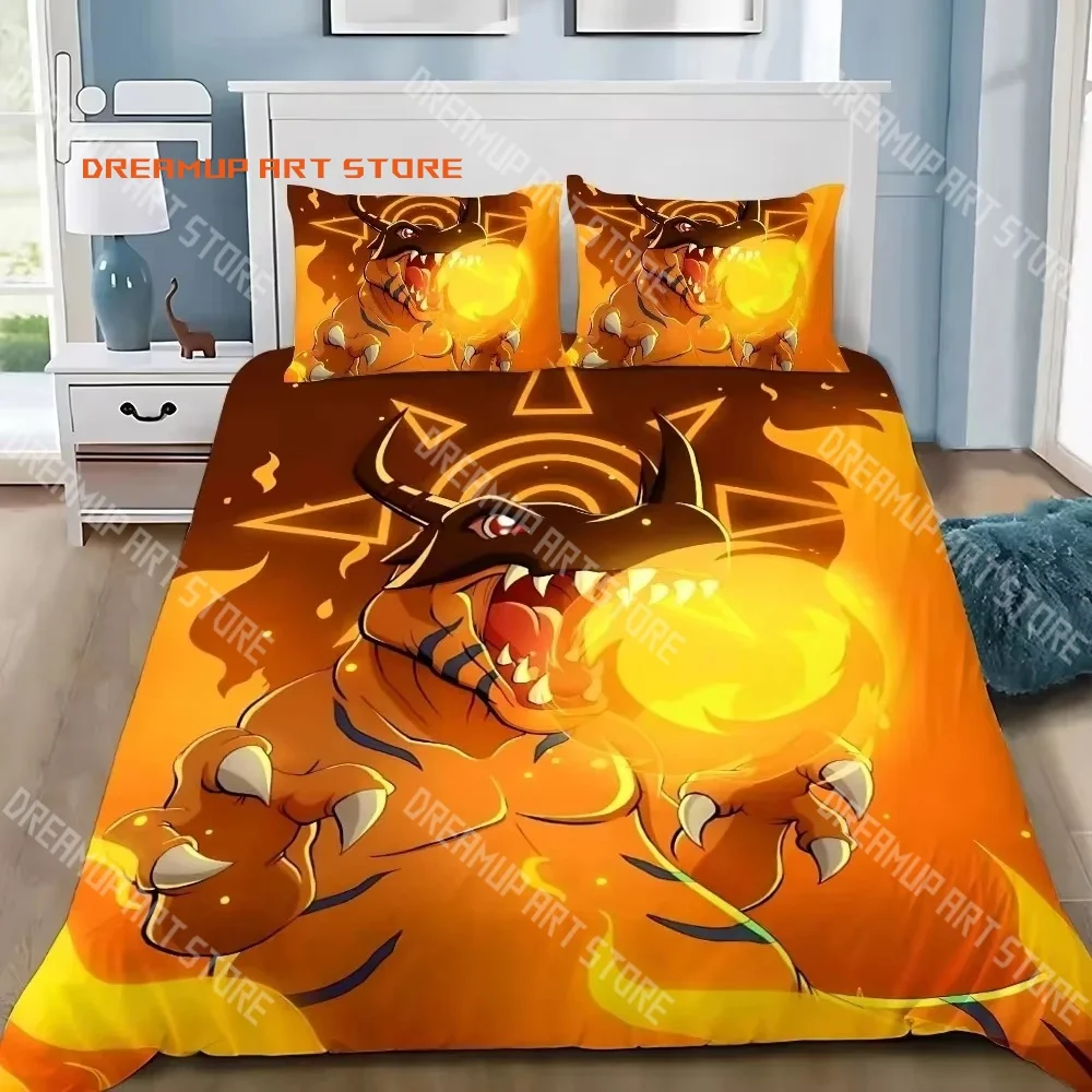 2026 3D Print Digimon Adventure Agumon Bedding Set Single Twin Full Queen King Size Bed Set Adult Kid Bedroom Duvetcover Set
