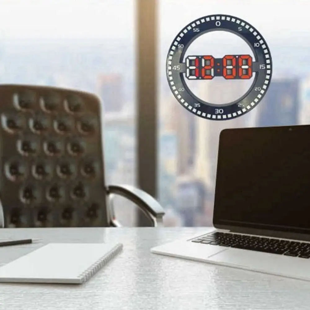 ساعة حائط رقمية LED حديثة محمولة مثبتة على الحائط ساعة إلكترونية صامتة للقفز ثانية ساعة حائط مضيئة للمطبخ #5