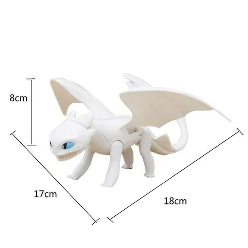 Disney How To Train Your Dragon 3 Toothless Light Fury Night Fury PVC Can Move Collectible Action Figure Toys for Children Gifts