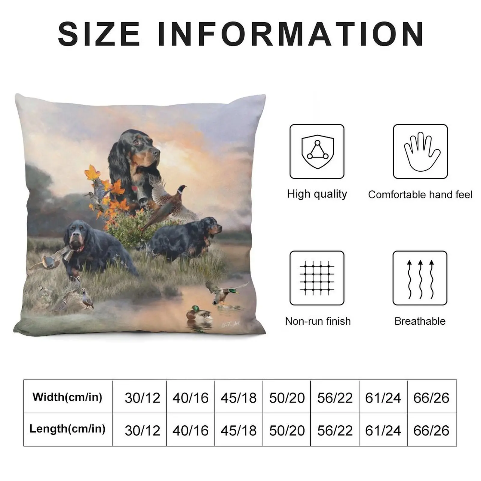 Gordon Setters , Upland Game Bird Hunting Throw Pillow Pillow Case Covers For Sofas pillow