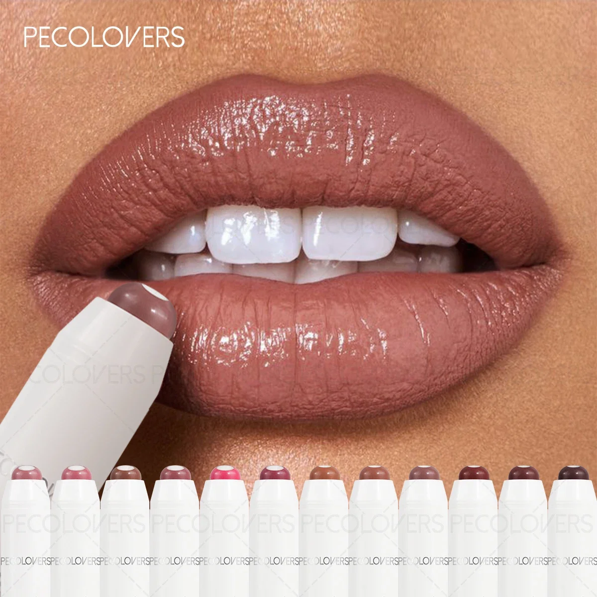 Rossetto a lunga durata Idratante Balsamo per labbra rosso 2 in 1 Rossetto sandwich nudo Rossetto antiaderente impermeabile