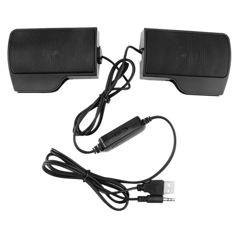 Portable Mini Clip USB Stereo Speaker Sound Bar Clipon Speakers for Notebook Laptop Phone Music Player Computer