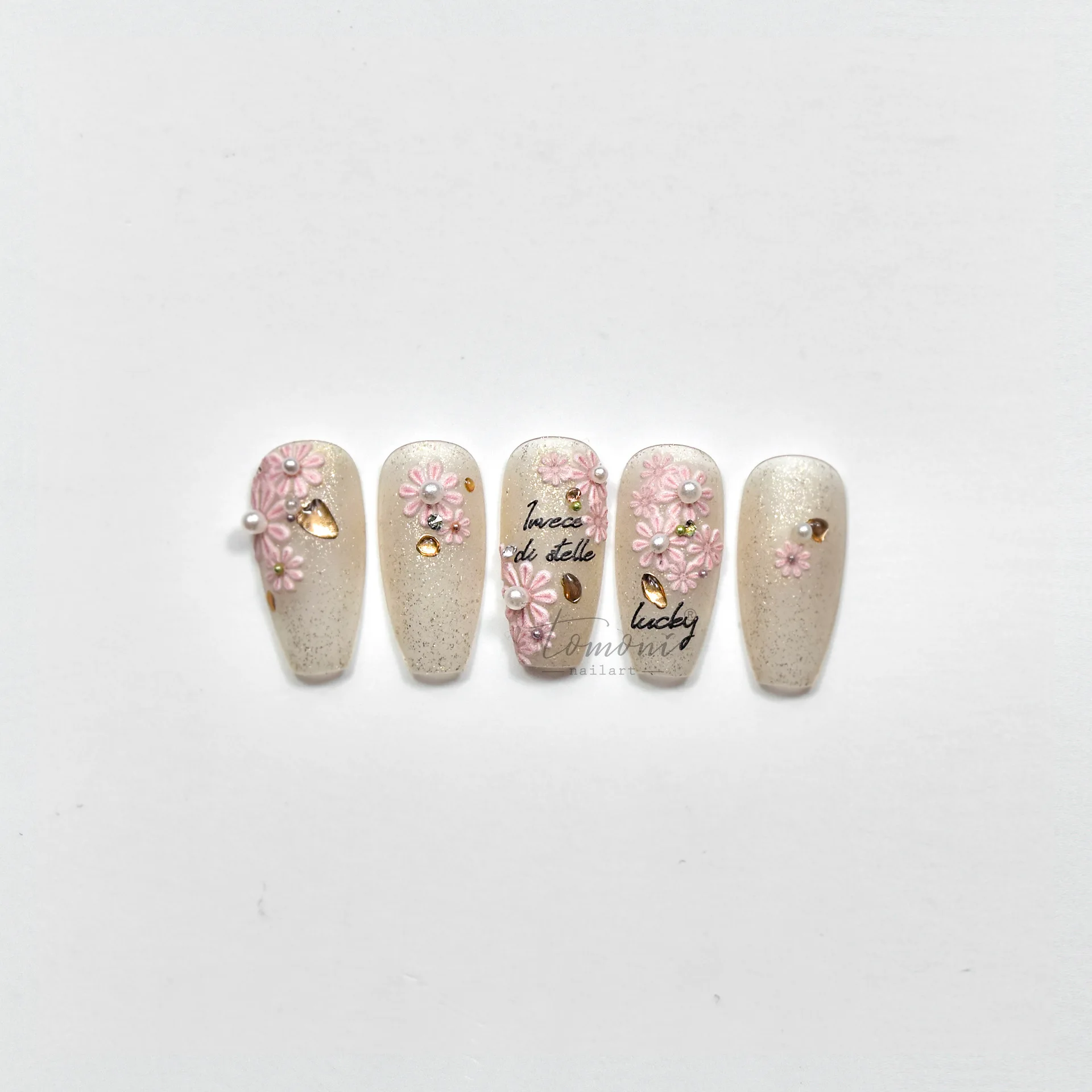 3-kleuren reliëf bloemen zelfklevende nail art sticker ontwerp decoratie stickers DIY kunst manicure T-1975