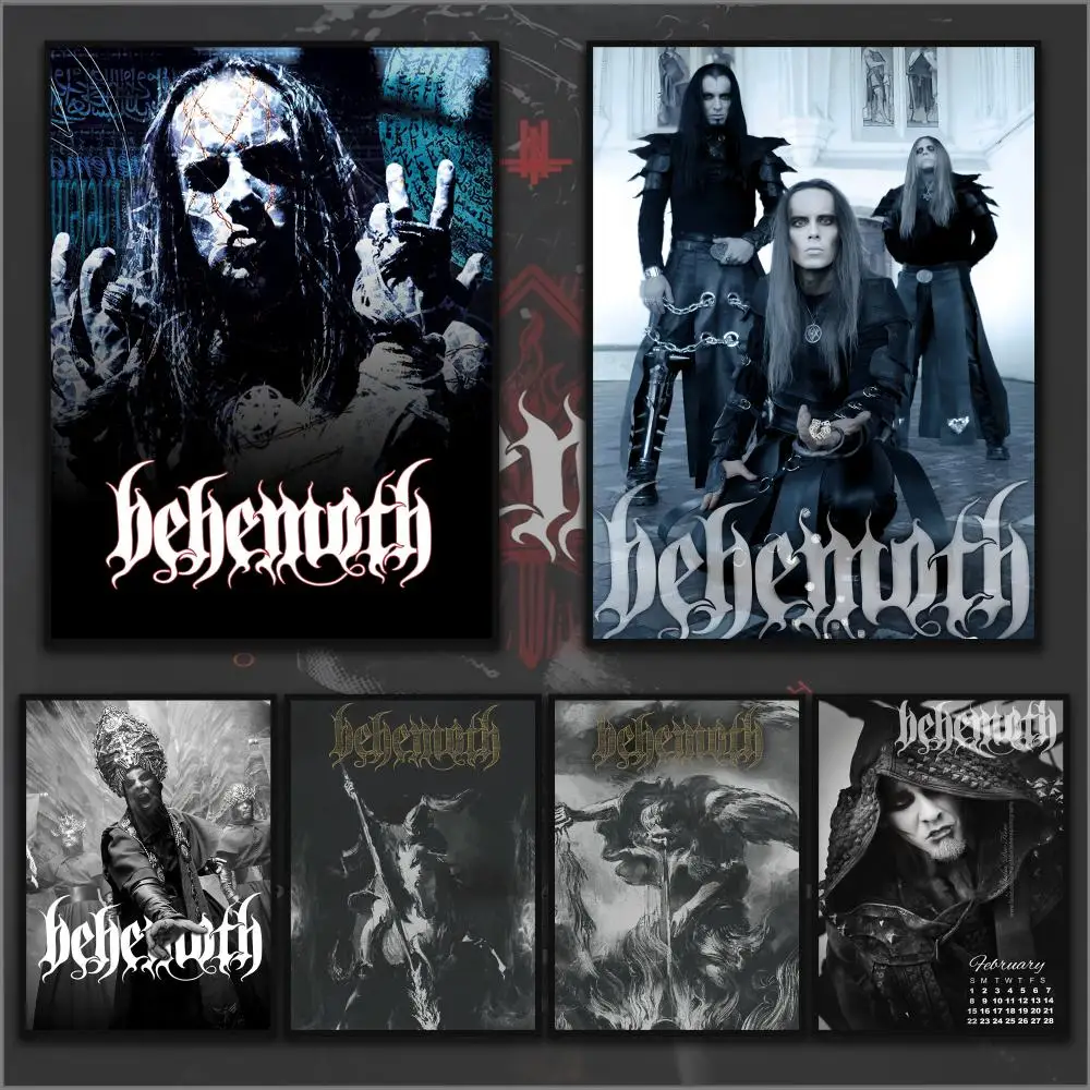 

B-BEHEMOTHS Metal Rock Poster Home Living Bed Room Bar Hallway Sticky Wall Art Printing Waterproof Aesthetic Decor