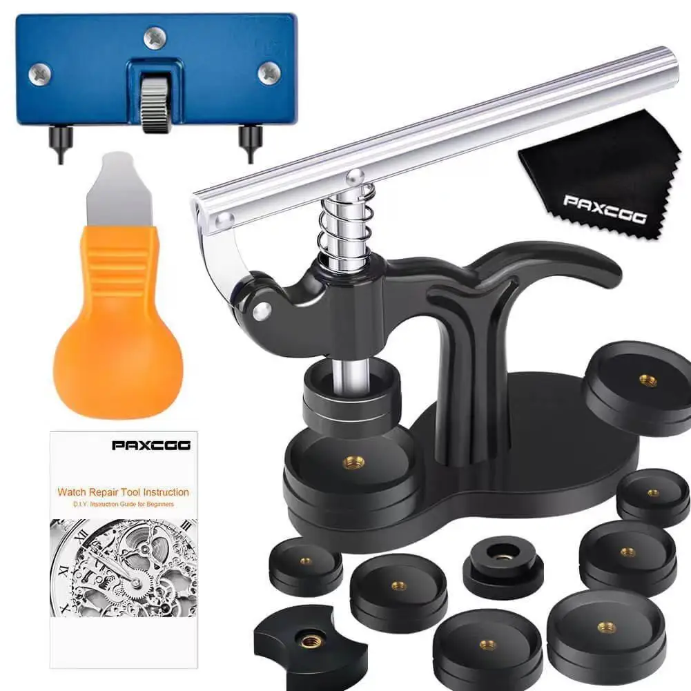 Dados Assista Case Imprensa Relógio de Cristal Frente Volta Case Capa Parafuso Imprensa Presser Perto Relojoeiros Kit Reparação Ferramenta 12 20