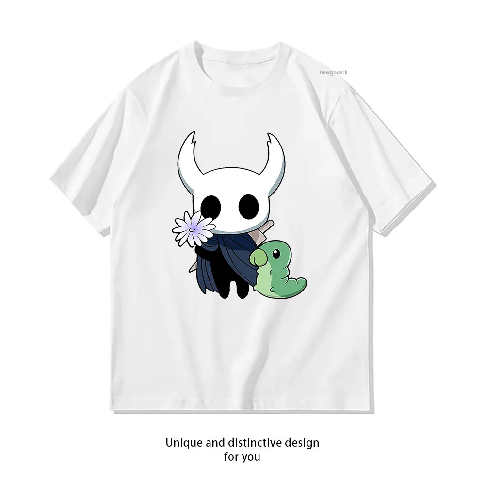 Hollow Knight Kawaii-Cartoon-T-Shirt für Damen und Herren, lässige Baumwoll-T-Shirts mit Aufdruck, Streetwear-T-Shirts für Erwachsene, Tops, T-Shirt mit kurzen Ärmeln