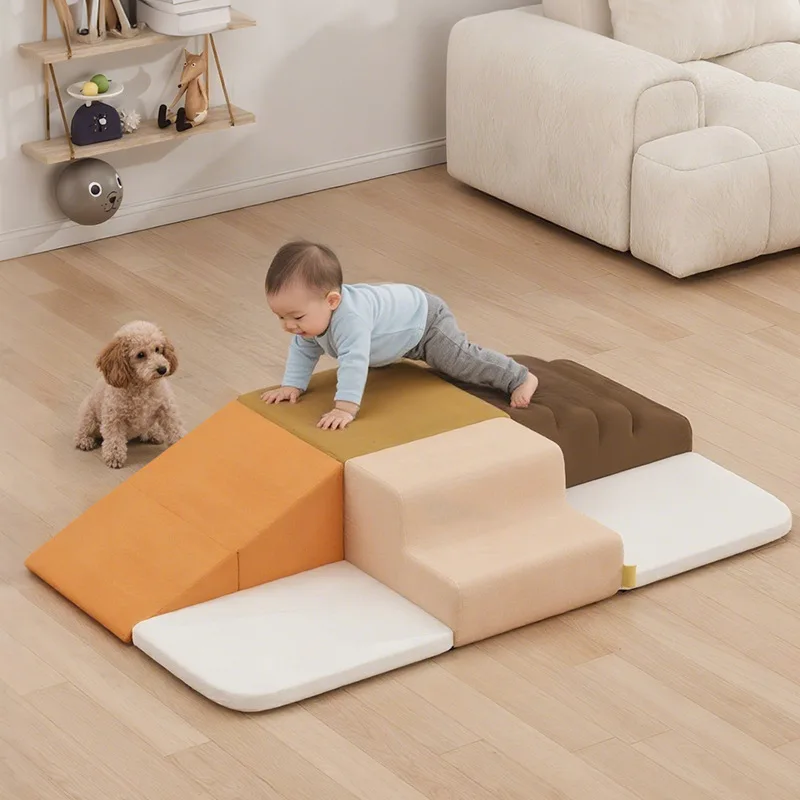 Children's soft climbing and sliding combination set for sensory training in early education centers, crawling ladder steps, bab