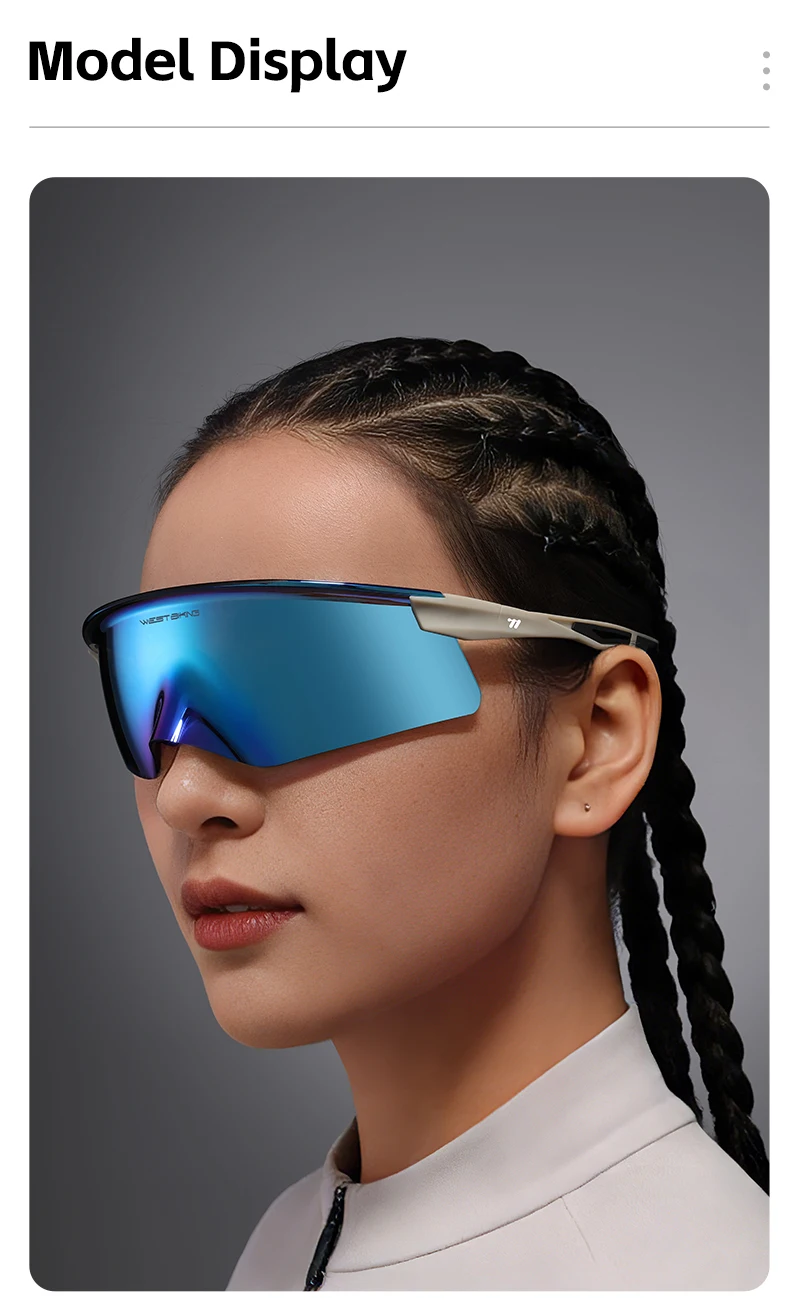 WEST BIKING Aero Beak Fahrradbrille HD-Beschichtung TR90-Rahmen Winddichte Fahrradsonnenbrille UV400-Schutz für Rennrad MTB Laufen – Detail 15