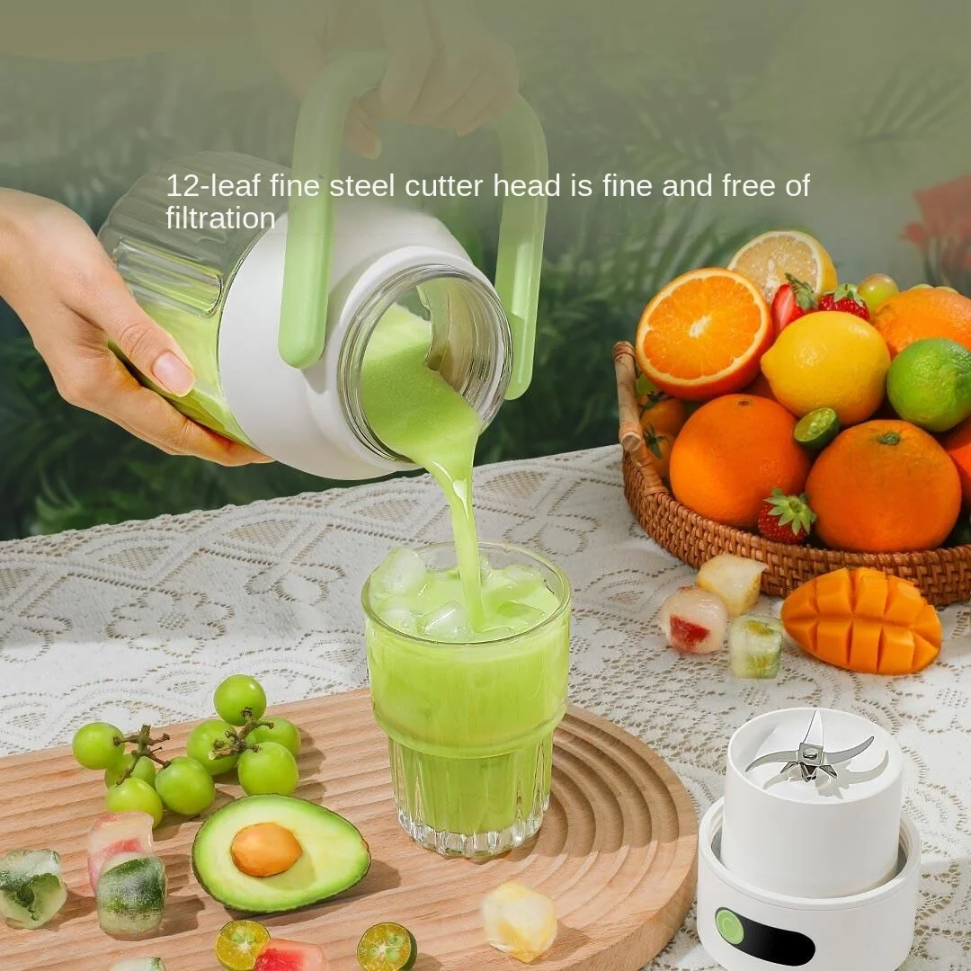 1L Portable Digital Display Fruit Juicer Blender Ice Blender 12 Blade Smoothie Maker Multi-functional USB Charging Juice Maker