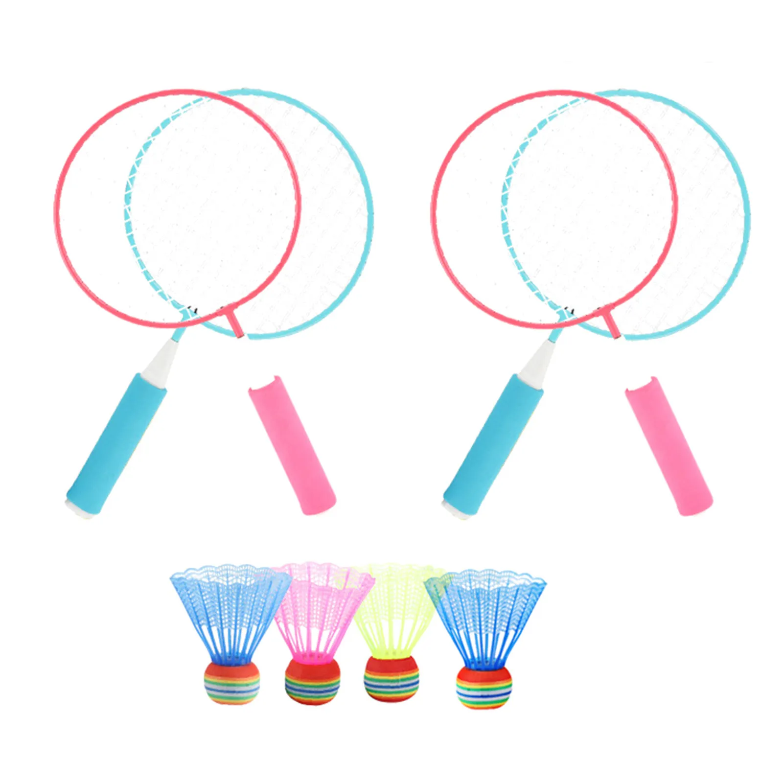 

8Pcs Kids Badminton Racket Set Outdoor Sports Equipment Lightweight Soft Handle Safe for Children Ages 3-12 with 2 Rackets 2