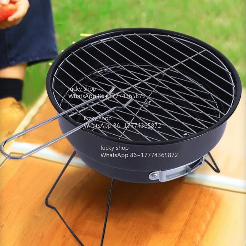 Small Outdoor Folding Round Portable Grill Full Kit
