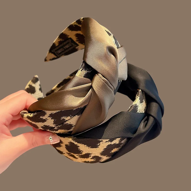 

Leopard Print Headbands Centering Knot Hairbands for Ladies And Girls Party Festival Hair Hoops Accessories