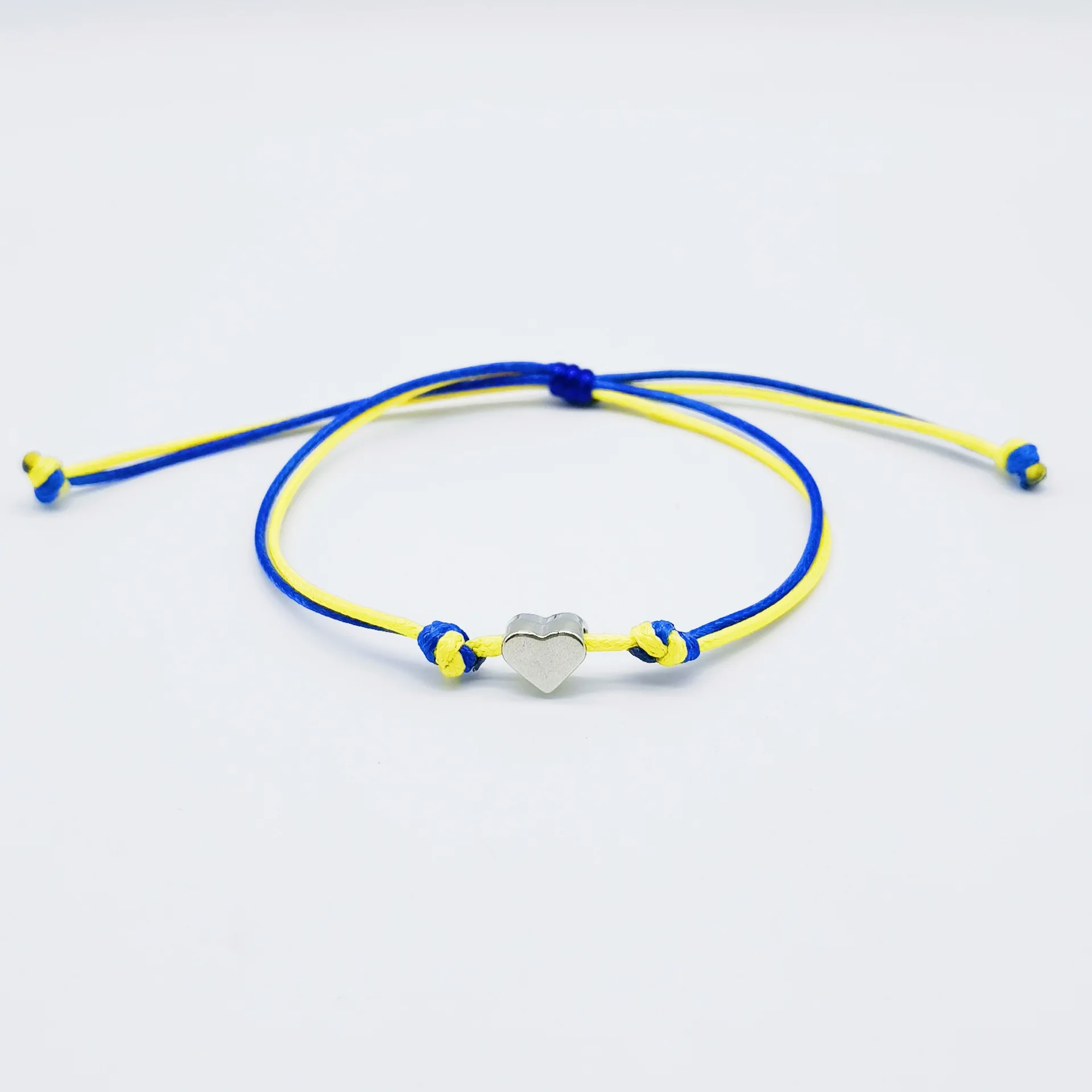 Fashion New Colorful Blue And Yellow Wax Thread Love Weave Friendship Bracelet Adjustable Wholesale