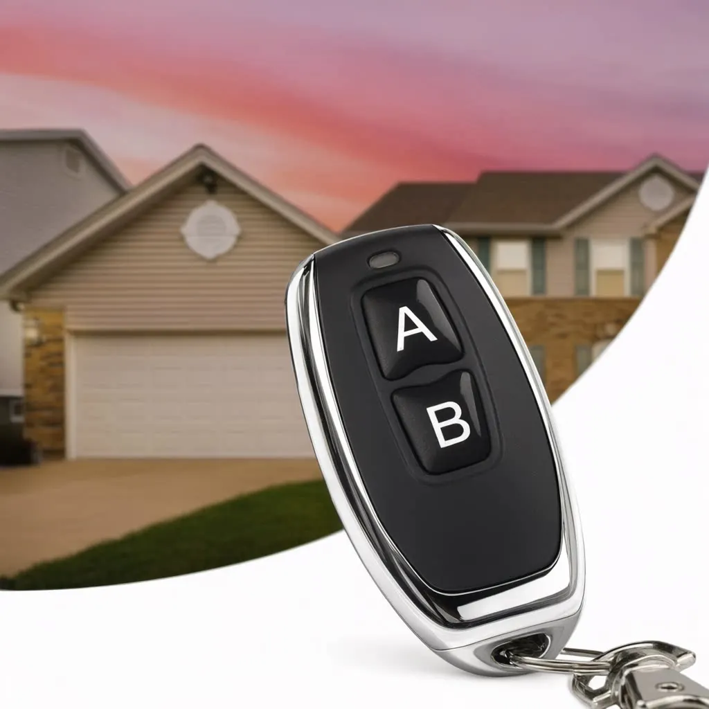 10PCS 433MHZ Wireless Remote Control On/Off A/B Lock Keychain Auto 2 Channel Learning Code Electric Car Gate Garage Door Opener