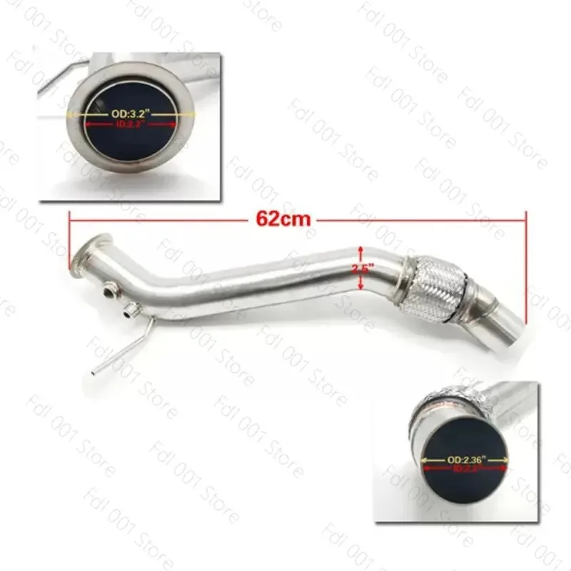 Stainless Steel Exhaust Downpipe for BMW N47 116d 118d 120d 2007 2011